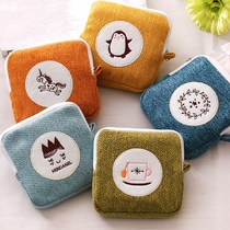 Nordic simple sanitary cotton bag girl aunt towel storage bag large capacity portable cute monthly bag coin purse
