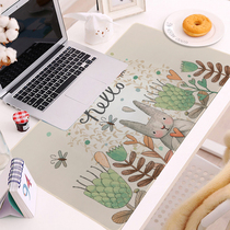Cartoon rabbit large mouse pad increases cute non-slip computer desk pad rectangular locking keyboard pad