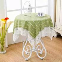 Clearance Simple Mediterranean style Plaid tablecloth square rectangular tablecloth refrigerator bedside table multi-use cover