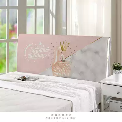 Simple bed cover dust cover Cartoon cute bed cover cloth fabric Pink Flamingo series all-inclusive bed cover