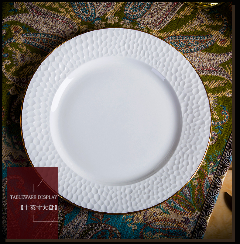 Jingdezhen pure white ipads porcelain tableware suit dishes suit dishes of Chinese style household contracted