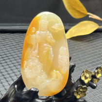 Ruihuang Cui natural jade Yunnan Huanglong Jade fine jewelry gift Guanyin pendant sweater chain hand certificate