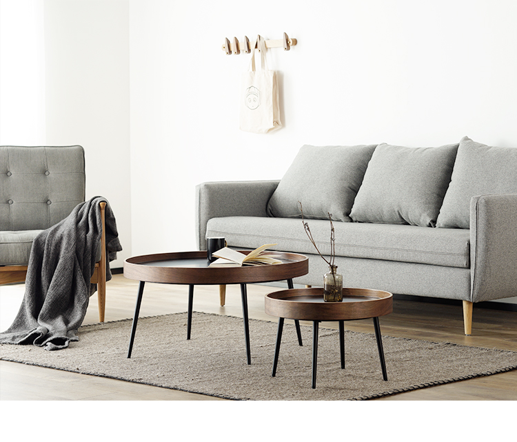 tròn quả óc chó màu đen bàn cà phê kết hợp nordic của căn hộ nhỏ đồ nội thất sang trọng ánh sáng phòng khách hiện đại nhỏ gọn bàn cà phê nhà - Bàn trà bàn trà sofa mặt đá