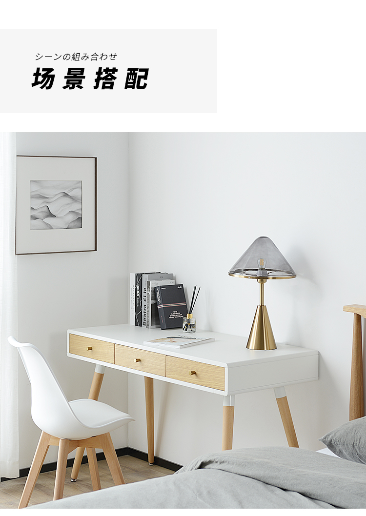 Bàn học gỗ rắn Bắc Âu với ngăn kéo bàn máy tính phòng ngủ đơn giản hiện đại sáng tạo bàn trắng - Bàn bàn tròn nhỏ