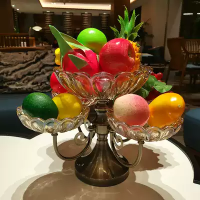 European fruit plate crystal glass multi-layer net red Nordic home living room coffee table creative light luxury snacks ins Wind