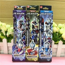 Ultraman hb childrens pencil triangle rod correction grip posture Primary school students with lead-free poison log 2b pencil Kindergarten