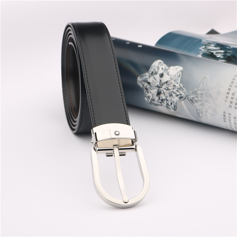 Montblanc Business Genuine Leather Calfskin Horseshoe Buckle Belt Men's Belt 38157/128135 Genuine Montblanc Business Genuine Leather Calfskin Horseshoe Buckle Belt Men's Belt 38157/128135 Genuine