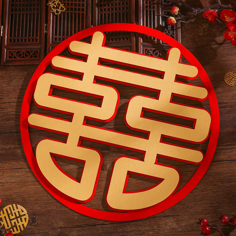 Wedding room Heineword pasty door suede solid unwoven fabric gold door sticker room door Heineword decoration Wedding Arrangement