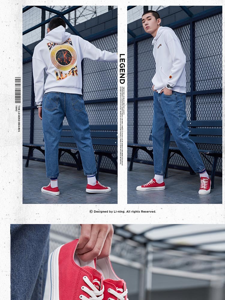 Giày nam Li Ning giày thường nam và nữ 2019 mùa thu mới thấp giúp giày thể thao mang đôi giày vải cổ điển - Plimsolls giày thể thao độn đế