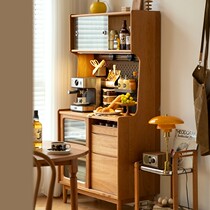 Nordic Solid Wood Cabinet Tea Waterroom Japanese Living Room Cherry Wood Wall High Cabinet Hole Cave Storage Cabinet