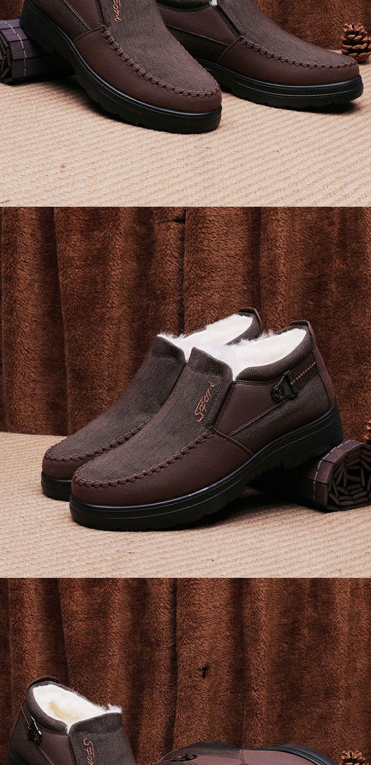 Giày vải Bắc Kinh cũ Giày cotton nam mùa đông cao để giúp làm dày len để giữ ấm cho người cha trung niên cỡ lớn ủng cotton 4546 yard giày thể thao bitis