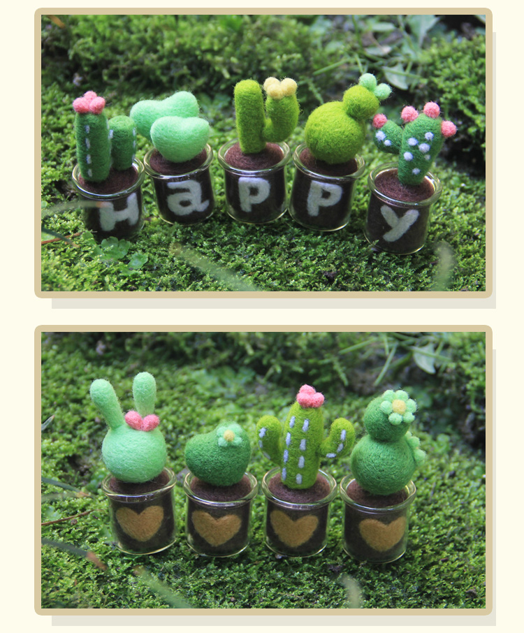 Succulents thư len cảm thấy chọc quà tặng vui vẻ món quà Ngày Valentine để gửi tài liệu công cụ vận chuyển - Công cụ & vật liệu may DIY phấn may
