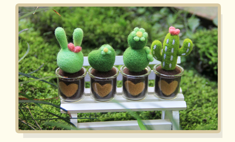 Succulents thư len cảm thấy chọc quà tặng vui vẻ món quà Ngày Valentine để gửi tài liệu công cụ vận chuyển - Công cụ & vật liệu may DIY phấn may