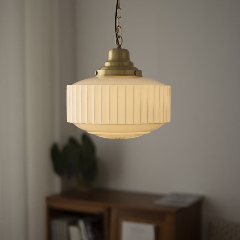 Bedroom Chandelier, French Retro Style, Dining Room, Study, Balcony, Hallway, American Style, Old Shanghai, Antique Brass Glass Ceiling Lamp