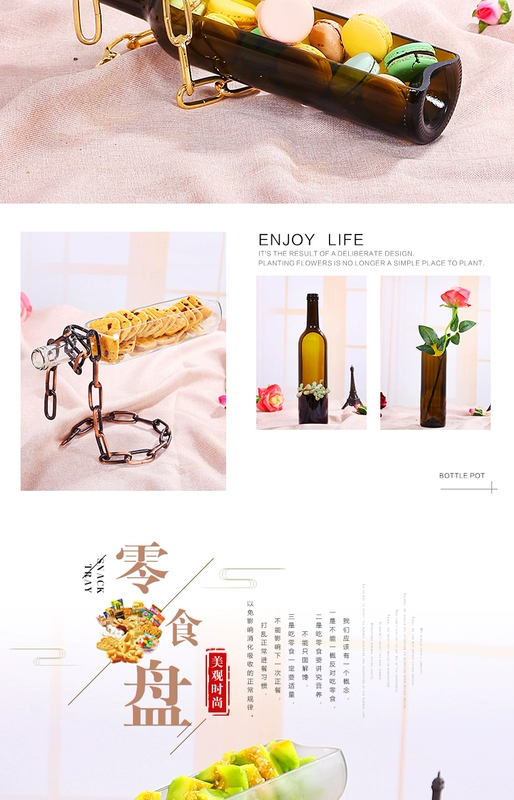 Magic vẫn sáng tạo đình chỉ rượu vang chai thủy tinh bộ đồ ăn đĩa trái cây tấm salad máy tính để bàn trang trí bình