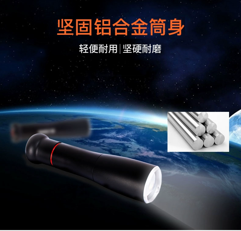 Đức TAWA có thể sạc lại đèn pin LED T6 chói dài zoom chống nước nhà chiếu sáng ngoài trời đèn led dùng pin sạc