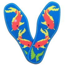 Cross-stitch insoles for men and women pure cotton pinhole printing embroidery patterns anti-odor sweat-absorbent breathable hand-embroidered semi-finished products