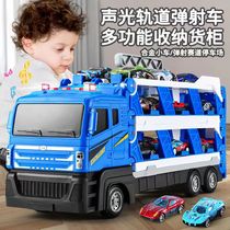 Child Puzzle Alloy Wagon Deformation Large Truck Engineering Track Sliding Ejection Small Car Toy Boy 4-year-old 3