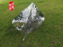 Stainless steel wrought hollow leaf sculpture ornaments sales department garden pool outdoor large metal leaf decoration
