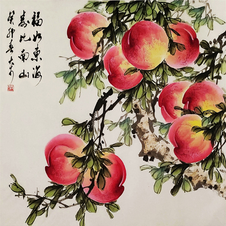 國畫寫意花鳥水墨畫真跡牡丹圖花開富貴四尺鬥方畫芯68cm*68cm