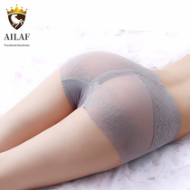 Japanese scratchless briefs Womens pure cotton antibacterial high waist Large size Sexy Lace Thin casings Belly Lift Hip-Breathable Triangle Pants