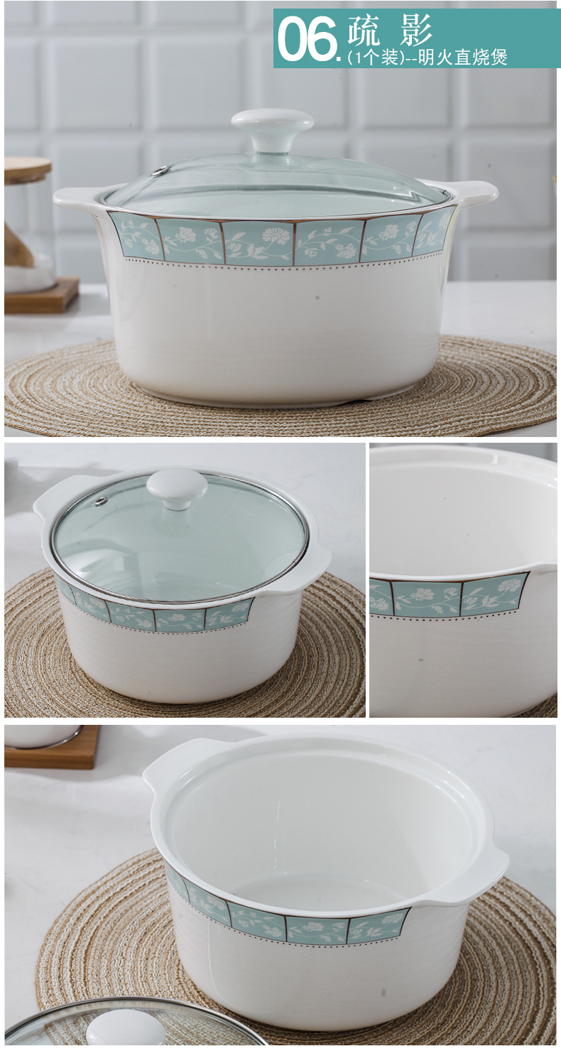 Jingdezhen single loading ceramic tableware continental flame bao contains soup pot round with cover ears against the iron saucepan