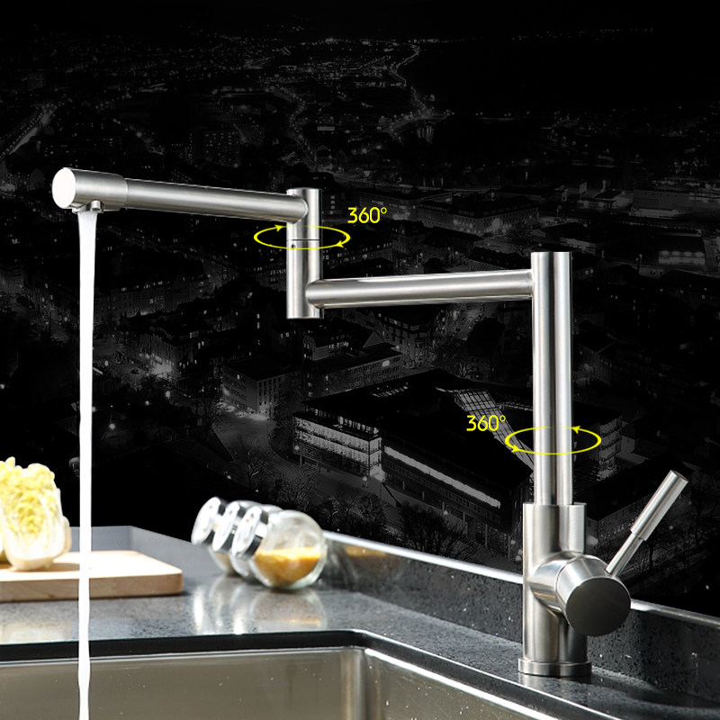 Wenjie lead-free 304 stainless steel kitchen sink hot and cold tap Laundry Pool Wash pool tap Rotation