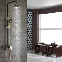Wenjie Nordic shower set black shower set all copper faucet shower household shower head