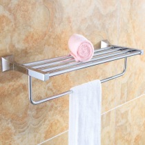 Wenjie Nordic simple black bathroom hardware pendant all copper double layer towel rack toilet rack