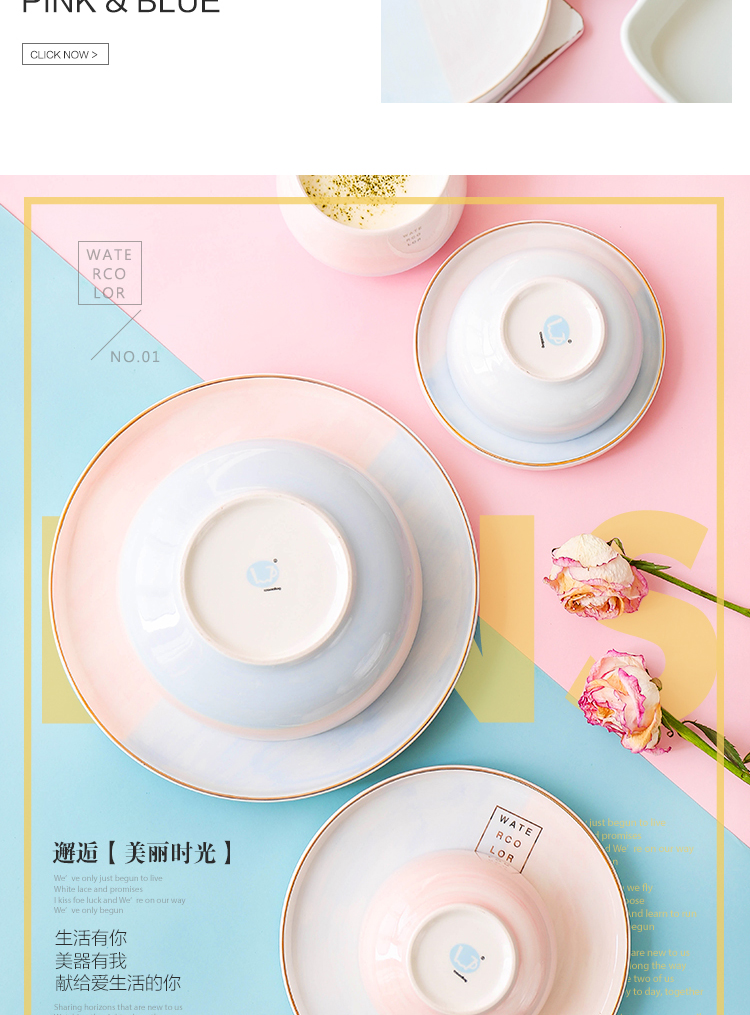 Sichuan island house ideas bump color paint ceramic plate steak household food dish dish food dish to eat bowl bowl A - 24