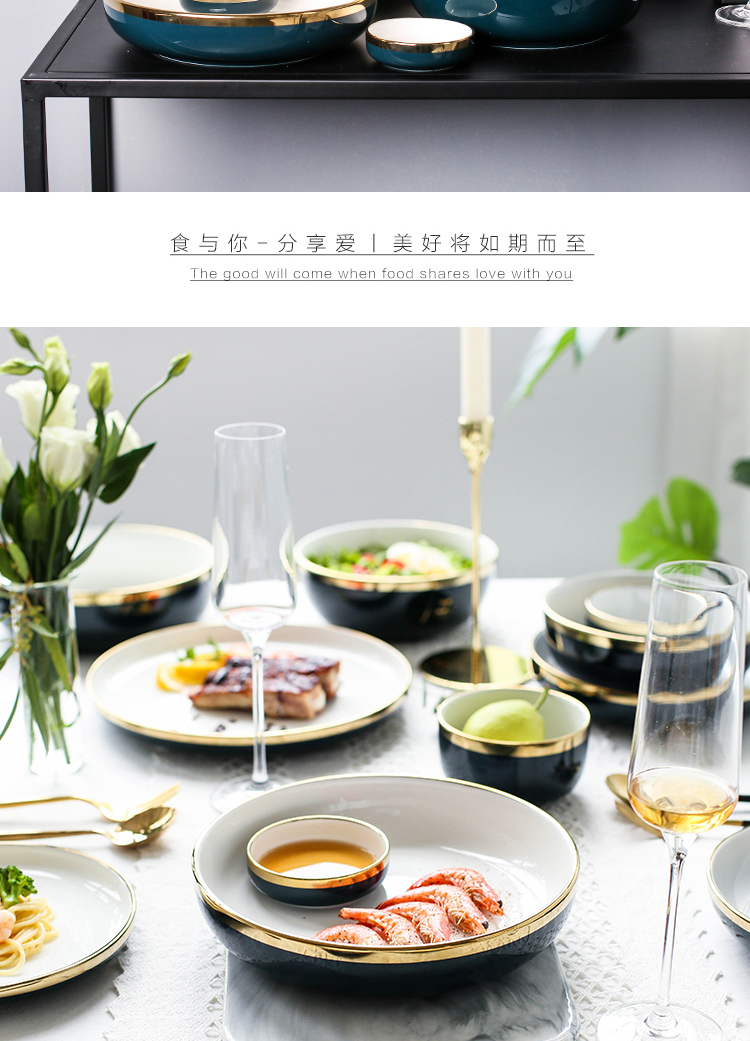 Island house and exquisite Nordic up phnom penh in ceramic tableware plate household food dish food dish bowl dish soup bowl rainbow such use