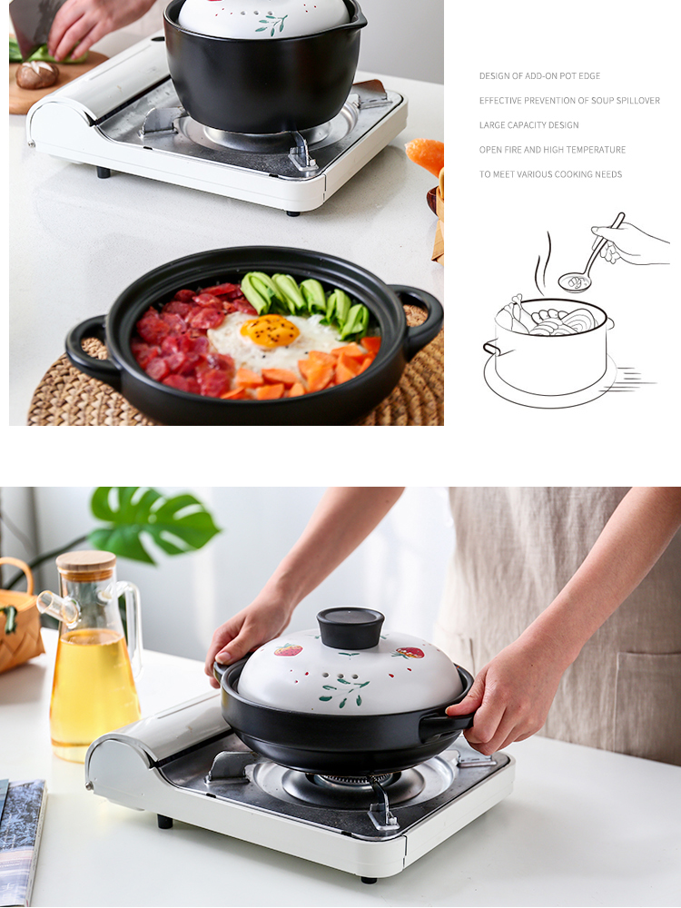 Sichuan in a creative and lovely strawberry casserole stew soup household gas gas buner for high temperature resistant ceramic pot