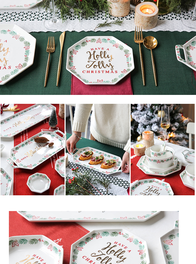 Christmas angel paint ceramic tableware plate steak household food dish dish food dish creative move breakfast tray
