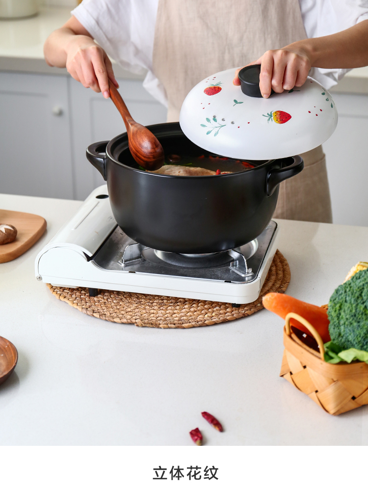 Sichuan in a creative and lovely strawberry casserole stew soup household gas gas buner for high temperature resistant ceramic pot