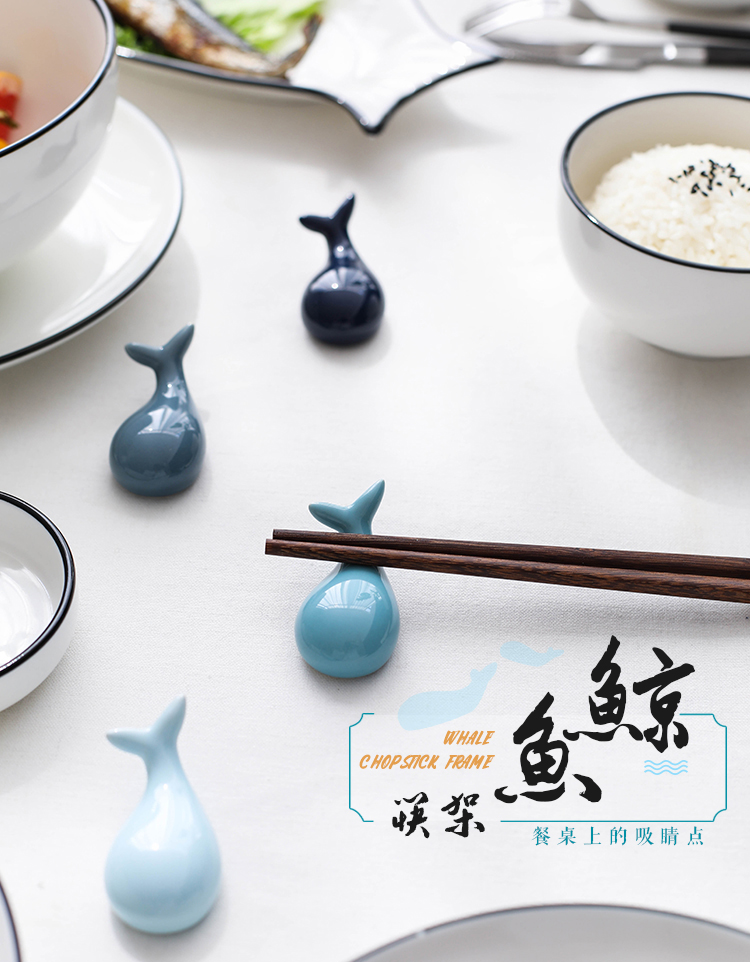 Lovely creative ceramic drag household Japanese put put chopsticks spoons chopsticks chopsticks holder European fine restaurants