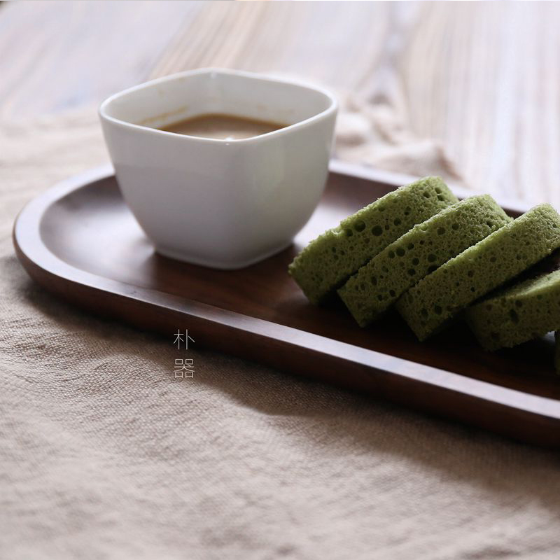 Sichuan tray was in a black walnut real wood, a rectangle home water glass tableware cup tray was Japanese wooden plate