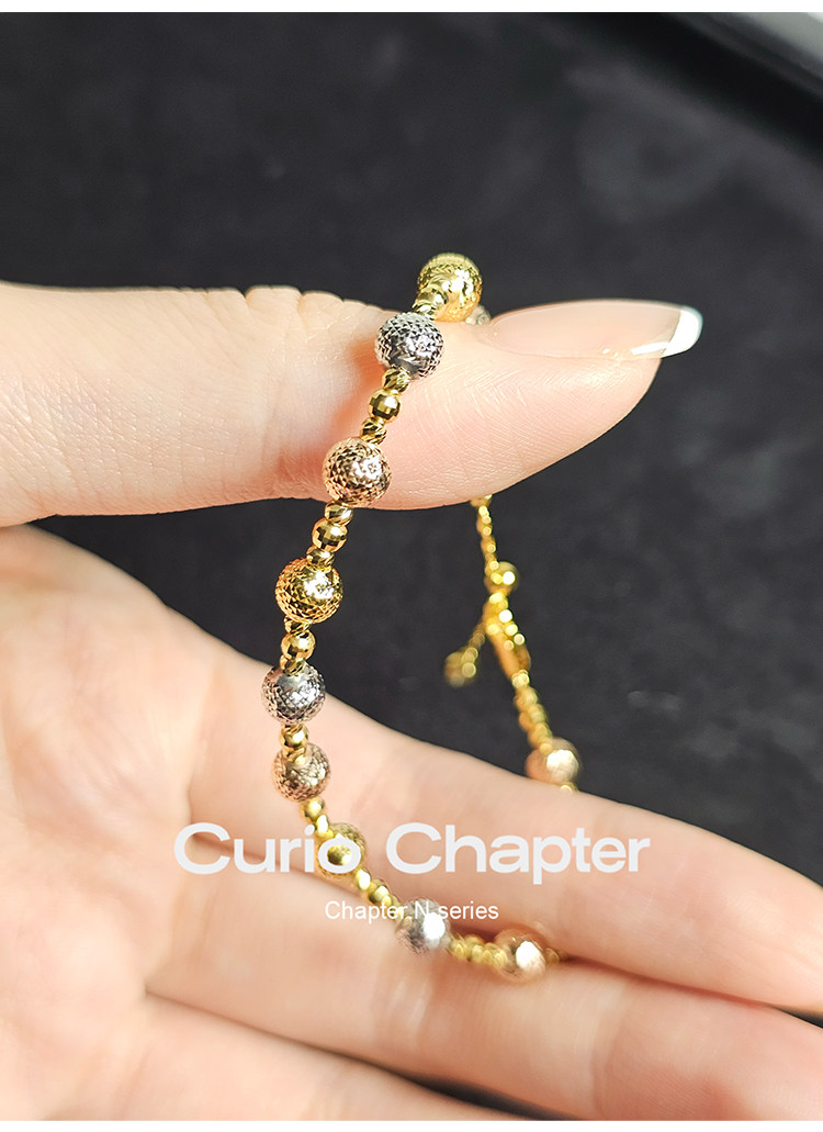 Серебряное ожерелье curio chapter三色车花球项链925银意大利工艺轻奢小众时尚高级