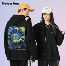 【ProteusBoy】潮牌休闲连帽冬季加绒卫衣男