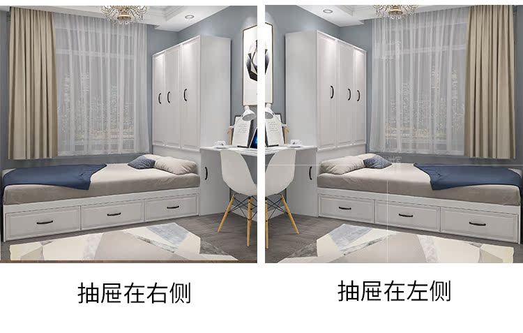 tủ quần áo đa năng kết hợp giường tatami giường giường tủ lưu trữ kép tích hợp tùy chỉnh bằng tiếng Anh - Giường giường gỗ xoan đào