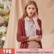 Áo khoác nữ chính hãng chính hãng 2018 chính hãng 2018 áo khoác ngắn đơn thẳng dài túi polyester S811726M50 - Áo khoác ngắn