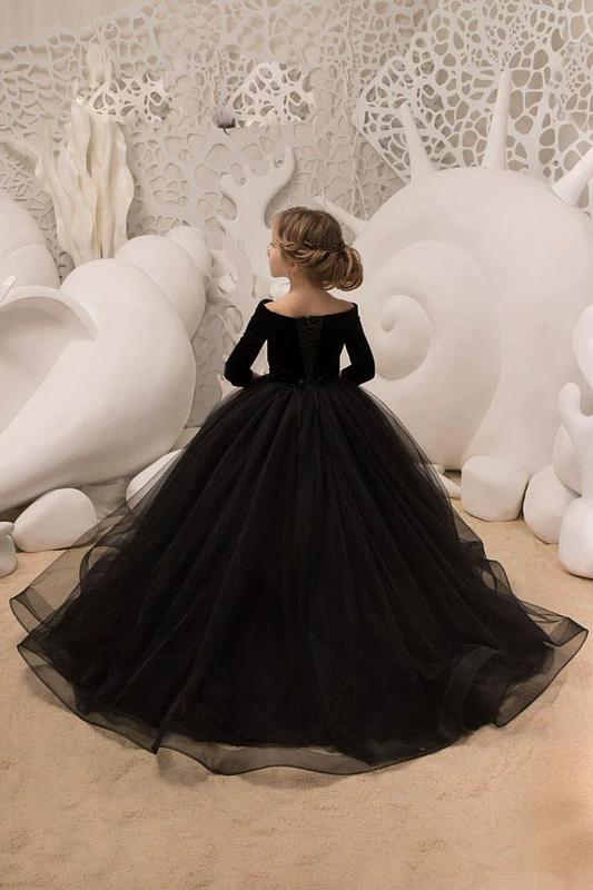 Nữ trẻ em phiên bản Hàn Quốc của trang phục piano trẻ em tay áo dài hoa cô gái Váy sinh nhật Tutu shop quần áo trẻ em đẹp