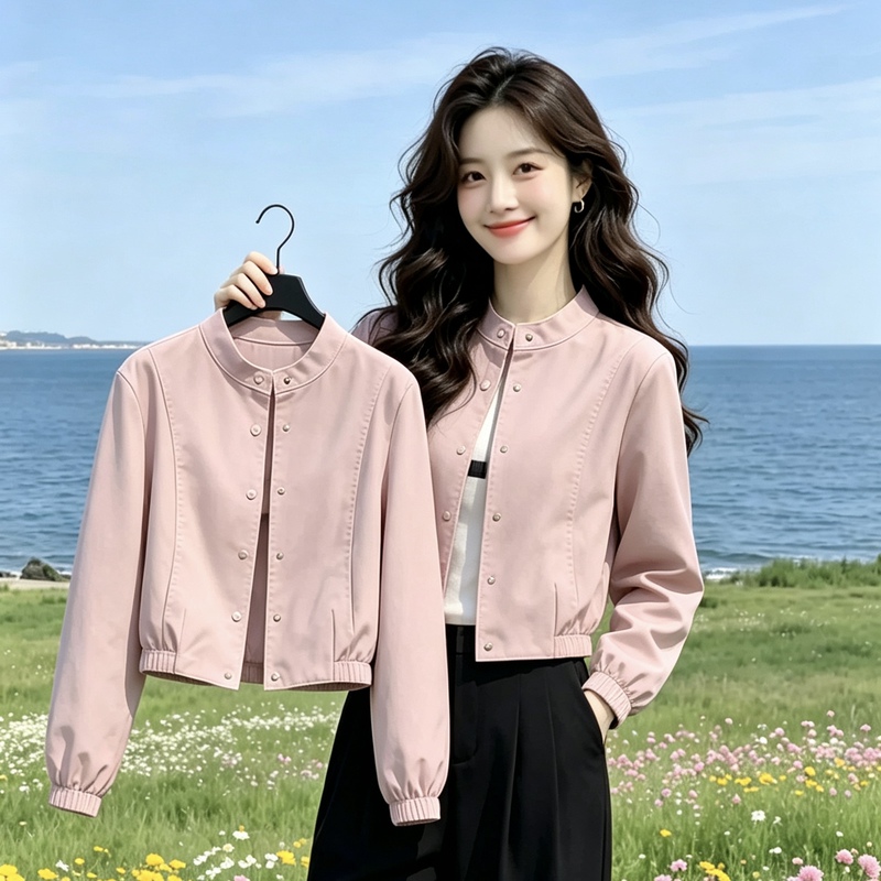 Short Jacket for Petite Women 2026 New Trendy Popular Jacket Spring and Autumn Casual Age-Reducing Versatile Top