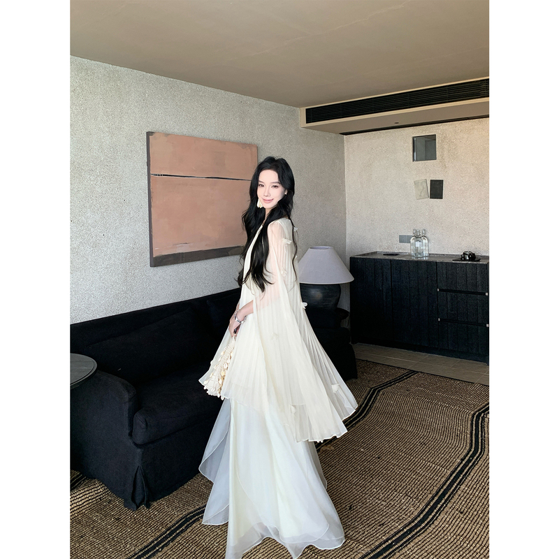 Youwei 2026 Super Pretty Dress for Women, New Summer Beach Vacation Sleeveless White Tank Dress