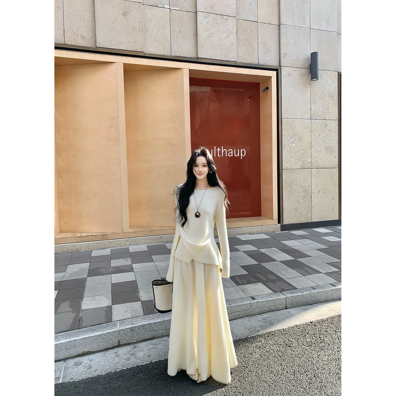 Youwei Korean Style Minimalist Two-Piece Set 2026 New Knitted Top Sweater Suit Women's Winter Wear Youwei Korean Style Minimalist Two-Piece Set 2026 New Knitted Top Sweater Suit Women's Winter Wear