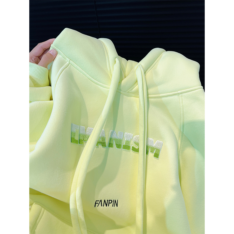 Spring and Autumn Mid-Length Sweatshirt for Petite Women, Thin Style, 2026 New Model, Cream Green, Unique Design, Niche Hooded Top