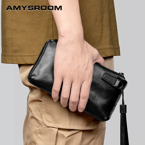 Сумка с петлей на руку, маленькая длинная вместительная и большая маленькая сумка клатч для отдыха, из натуральной кожи, бизнес-версия