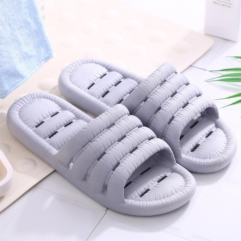 Plastic soles for bathing purple soles of the feet travel women towing holes new holes blue thickened shower slippers