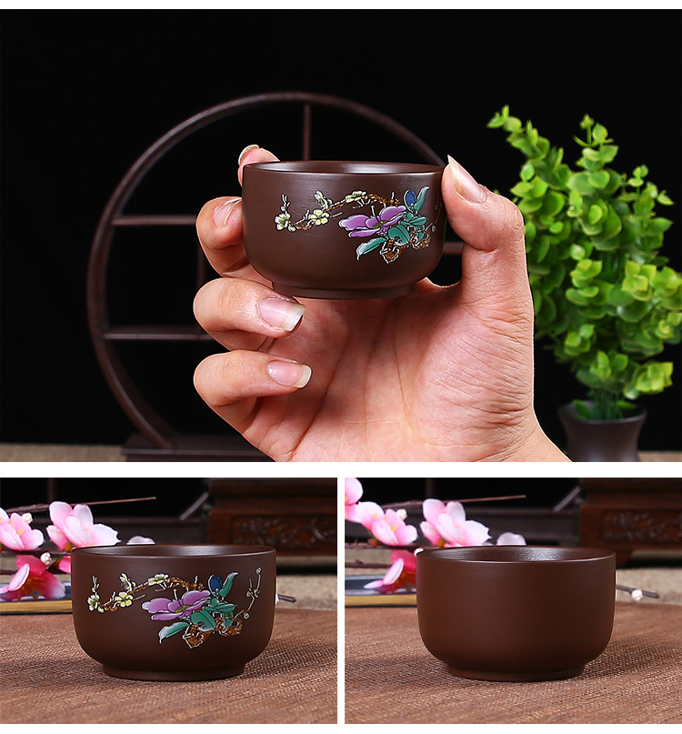 Bộ tách trà Kungfu tách trà pha cà phê Bộ ấm trà Bộ ấm trà bằng gốm 茗 Cup cốc đơn nam Men tách trà Jianye - Trà sứ bộ ấm trà cao cấp