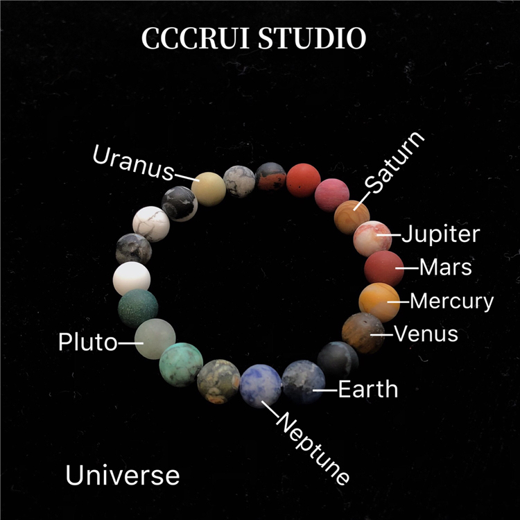 Planet Bracelet Multicolored Agate European and American Style Couple Personalized Matte Crystal Universe Constellation Niche Jewelry Natural Stone Planet Bracelet Multicolored Agate European and American Style Couple Personalized Matte Crystal Universe Constellation Niche Jewelry Natural Stone