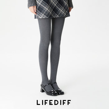 80D Semi-Sheer Seamless Crotch Leggings for Women, Spring, Autumn, and Winter, High-Waisted Gray Tights, Slight Compression, Slimming Leggings